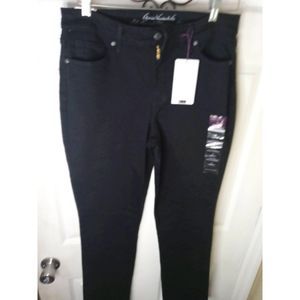 NEW GLORIA VANDERBILT BLACK DENIM RAIL STRAIGHT JEANS SIZE 8
